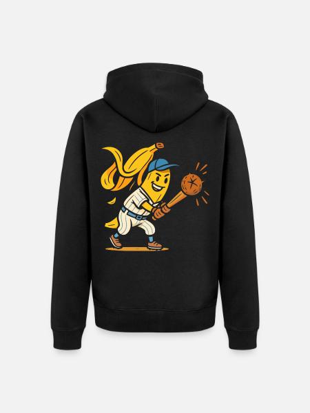 Baseball Banana - Unisex Premium Bio Zip Hoodie - Schwarz