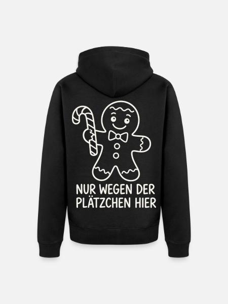 Weihnachts-Gingerbread mit Zuckerstange - Unisex Premium Bio Zip Hoodie - Schwarz