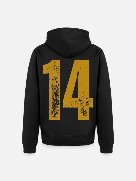 14 - Unisex Premium Bio Zip Hoodie - Schwarz