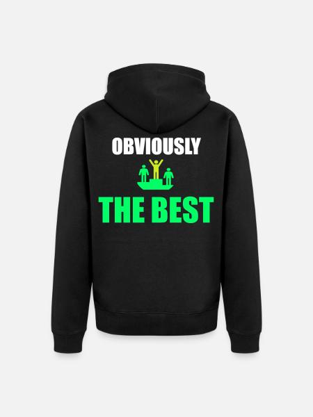 Offensichtlich das Beste - Unisex Premium Bio Zip Hoodie - Schwarz