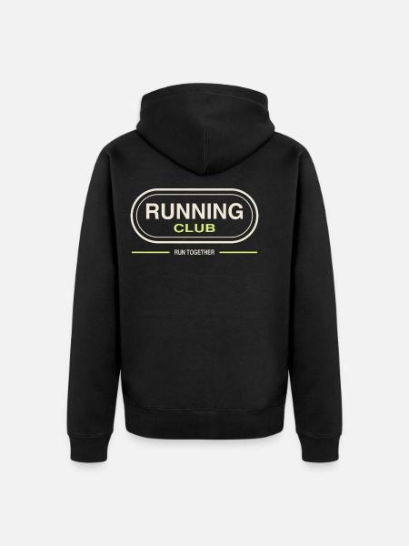 Running Club  - Unisex Premium Bio Zip Hoodie - Schwarz