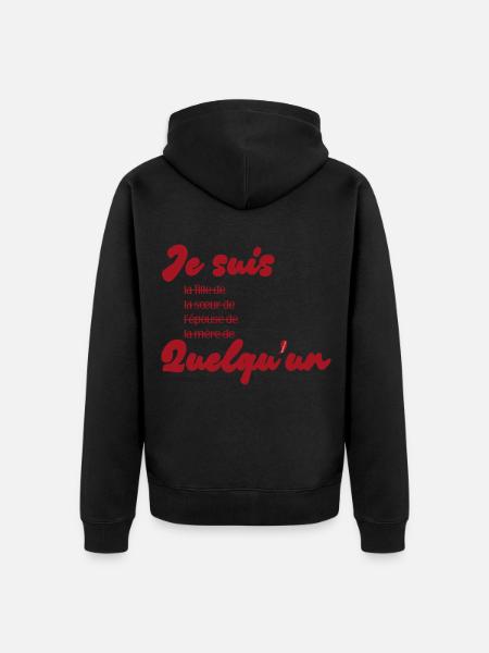Ich bin jemand – Feminismus - Unisex Premium Bio Zip Hoodie - Schwarz
