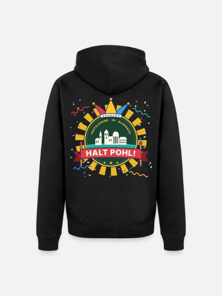 Halt Pohl Mönchengladbach Karneval Emblem - Unisex Premium Bio Zip Hoodie - Schwarz