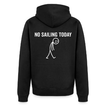 Heute kein Segeln - Unisex Premium Bio Zip Hoodie - Schwarz - Hinten - Nico (187cm)