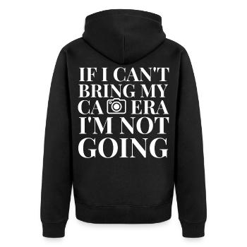 Fotografenfotografie-Geschenk - Unisex Premium Bio Zip Hoodie - Schwarz - Hinten - Nico (187cm)