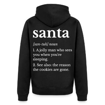 Weihnachtsmann-Definition Der Grund, warum die Kekse weg sind - Unisex Premium Bio Zip Hoodie - Schwarz - Hinten - Nico (187cm)