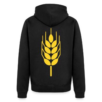 Getreide Ähre Natur Geschenk Bauer Landwirt Bäcker - Unisex Premium Bio Zip Hoodie - Schwarz - Hinten - Nico (187cm)