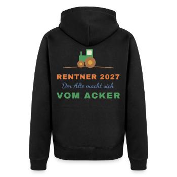 Rentner 2027 – Der Alte macht sich vom Acker - Unisex Premium Bio Zip Hoodie - Schwarz - Hinten - Nico (187cm)