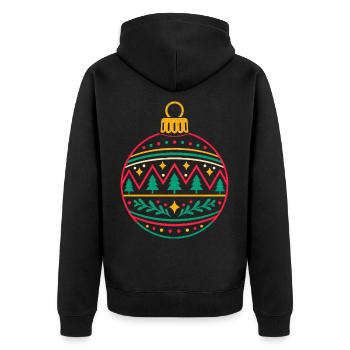 Minimalistische Weihnachtskugel - Unisex Premium Bio Zip Hoodie - Schwarz - Hinten - Nico (187cm)