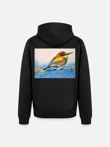Vogel - Bienenfresser II. - Unisex Premium Bio Zip Hoodie - Schwarz