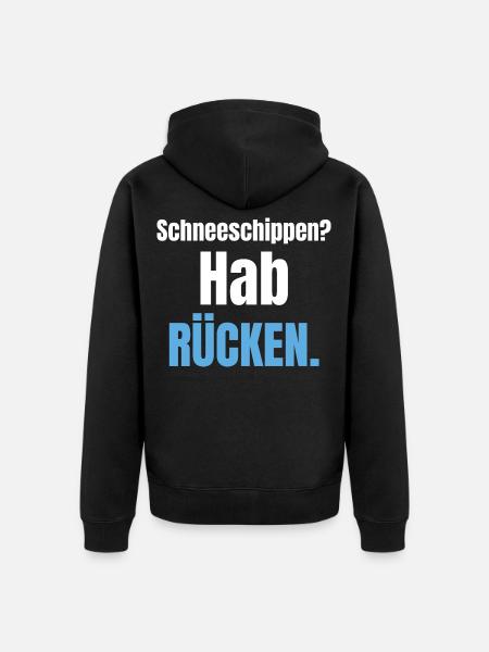 Schneeschippen? Hab Rücken. - Unisex Premium Bio Zip Hoodie - Schwarz