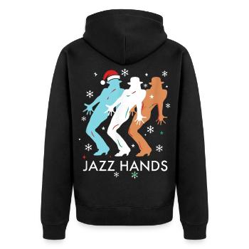 Jazz Hands Jazz Dance Tänzer Weihnachten - Unisex Premium Bio Zip Hoodie - Schwarz - Hinten - Nico (187cm)