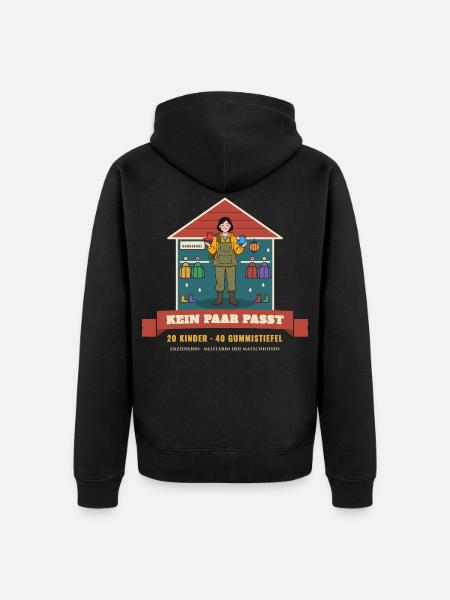 Erzieherin – Matschhose Gummistiefel Kita Geschenk - Unisex Premium Bio Zip Hoodie - Schwarz