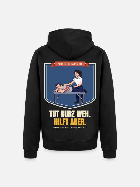 Physiotherapeutin – Geschenk Physio Spruch lustig - Unisex Premium Bio Zip Hoodie - Schwarz
