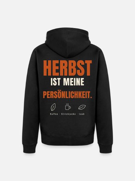 Herbst ist meine Persönlichkeit - Unisex Premium Bio Zip Hoodie - Schwarz