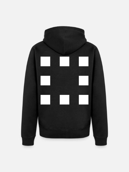 Quadrate Minimal Rahmen / Vektor - Unisex Premium Bio Zip Hoodie - Schwarz