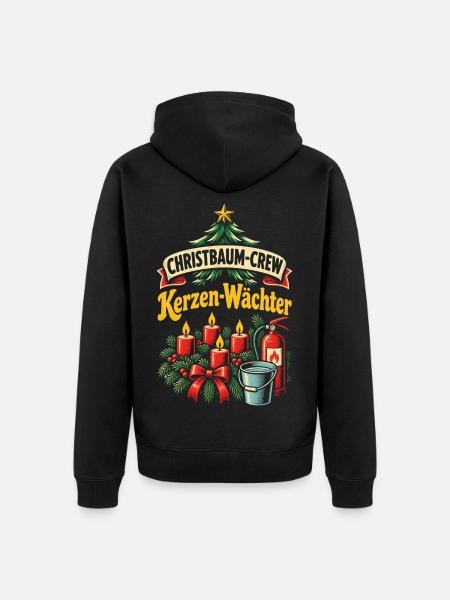 Christbaum-Crew Kerzen-Wächter - Unisex Premium Bio Zip Hoodie - Schwarz