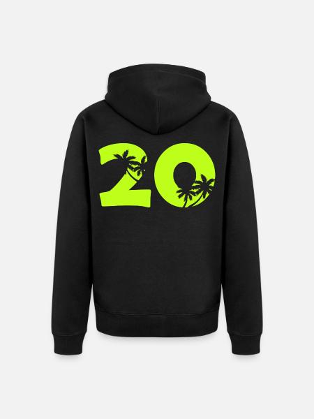 20er Tropenpalmen Retro - Unisex Premium Bio Zip Hoodie - Schwarz
