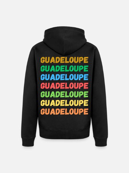 Guadeloupe in Farbe - Unisex Premium Bio Zip Hoodie - Schwarz
