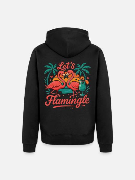 Let's Flamingle - Unisex Premium Bio Zip Hoodie - Schwarz