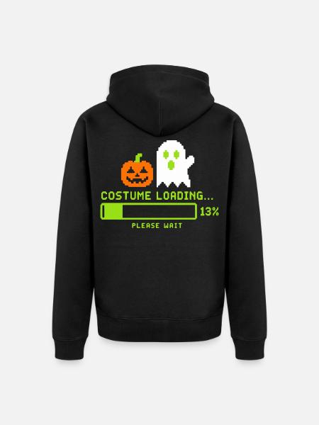 Hallowe Costume Loading Retro Gamer - Unisex Premium Bio Zip Hoodie - Schwarz