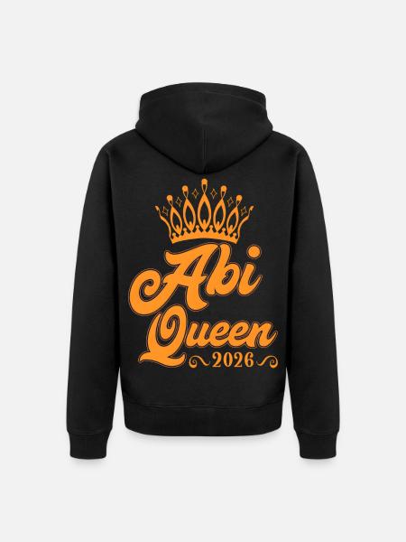 Abiturienten Queen Abiturientin - Unisex Premium Bio Zip Hoodie - Schwarz