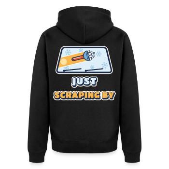 Ich komme gerade so über die Runden - Unisex Premium Bio Zip Hoodie - Schwarz - Hinten - Nico (187cm)