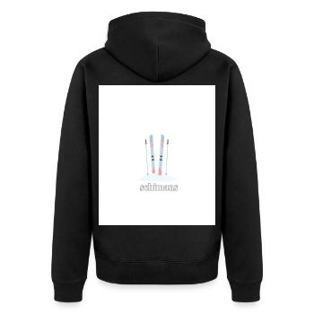 Schimaus Wintersport Skizze - Unisex Premium Bio Zip Hoodie - Schwarz - Hinten - Nico (187cm)
