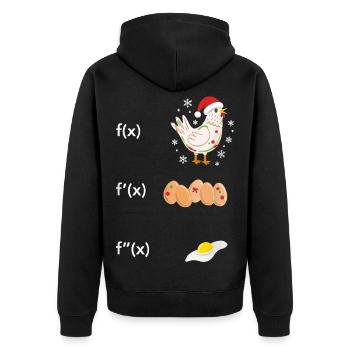 Ableitung Huhn Ei Spiegelei Mathe Funktion Xmas - Unisex Premium Bio Zip Hoodie - Schwarz - Hinten - Nico (187cm)