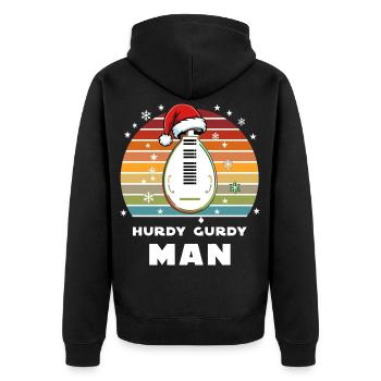 Hurdy Gurdy Man Drehleier Mittelalter Weihnachten - Unisex Premium Bio Zip Hoodie - Schwarz - Hinten - Nico (187cm)