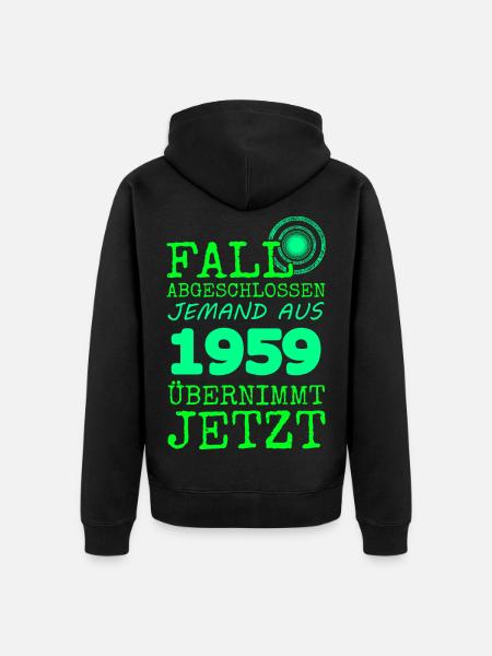 abgeschlossen 1959 - Unisex Premium Bio Zip Hoodie - Schwarz