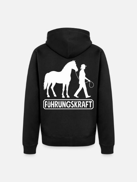Lustiges Pferdemädchen & Reiter Spruch Geschenke - Unisex Premium Bio Zip Hoodie - Schwarz