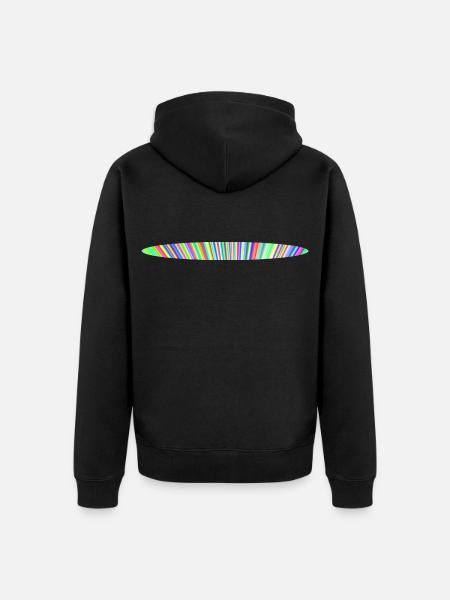 Regenbogen-Oval-Design - Unisex Premium Bio Zip Hoodie - Schwarz