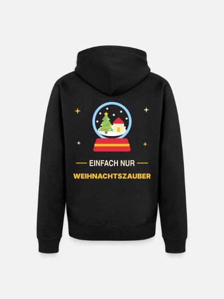 Einfach nur Weihnachtszauber – Schneekugel - Unisex Premium Bio Zip Hoodie - Schwarz