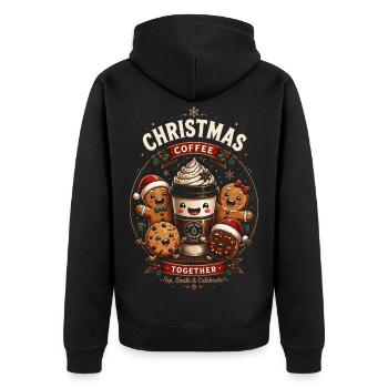 Weihnachtskaffee-Gourmet-Festset - Unisex Premium Bio Zip Hoodie - Schwarz - Hinten - Nico (187cm)