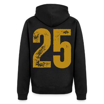 25 - Unisex Premium Bio Zip Hoodie - Schwarz - Hinten - Nico (187cm)