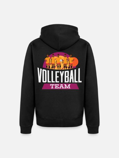 Volleyball Team – Mannschaft Retro Sonne - Unisex Premium Bio Zip Hoodie - Schwarz