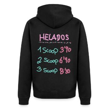 Eis speiseeis - Unisex Premium Bio Zip Hoodie - Schwarz - Hinten - Nico (187cm)