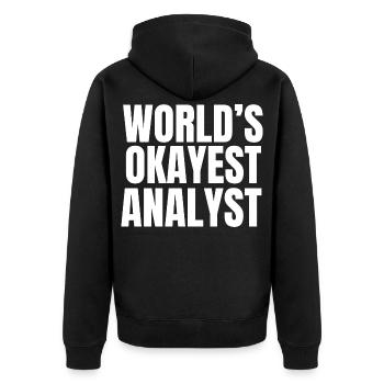 Der beste Analyst der Welt Humor - Unisex Premium Bio Zip Hoodie - Schwarz - Hinten - Nico (187cm)