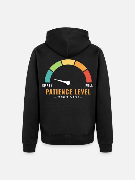 Geduldsanzeige leerer Kleinkind-Elternteil - Unisex Premium Bio Zip Hoodie - Schwarz