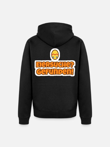 Eiersuche? Gefunden! Oster Sticker - Unisex Premium Bio Zip Hoodie - Schwarz