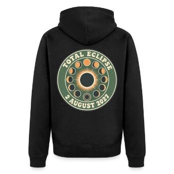Totale Sonnenfinsternis 2. August 2027 Mondphasen - Unisex Premium Bio Zip Hoodie - Schwarz - Hinten - Nico (187cm)