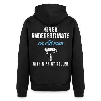 Maler Humor Anstreicher Malerhandwerk Malermeister - Unisex Premium Bio Zip Hoodie - Schwarz - Hinten - Nico (187cm)