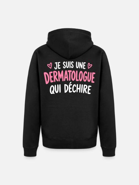 Dermatologe, der reißt - Unisex Premium Bio Zip Hoodie - Schwarz