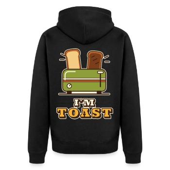 Ich bin erledigt - Unisex Premium Bio Zip Hoodie - Schwarz - Hinten - Nico (187cm)