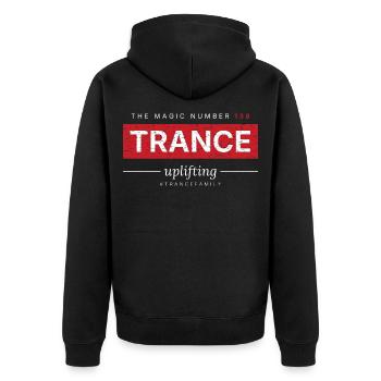 The Magic Number 138 - Uplifting Trance - Unisex Premium Bio Zip Hoodie - Schwarz - Hinten - Nico (187cm)