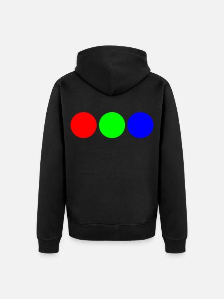 Fette Primärfarb-Trio-Kreise - Unisex Premium Bio Zip Hoodie - Schwarz
