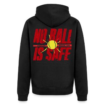 Tennis Shirt, No Ball Is Safe, Smash Mode on - Unisex Premium Bio Zip Hoodie - Schwarz - Hinten - Nico (187cm)