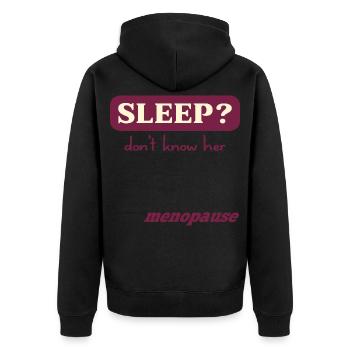 Frauen Schlaf in den Wechseljahren - Unisex Premium Bio Zip Hoodie - Schwarz - Hinten - Nico (187cm)