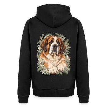 Alpenmastiff - Unisex Premium Bio Zip Hoodie - Schwarz - Hinten - Nico (187cm)